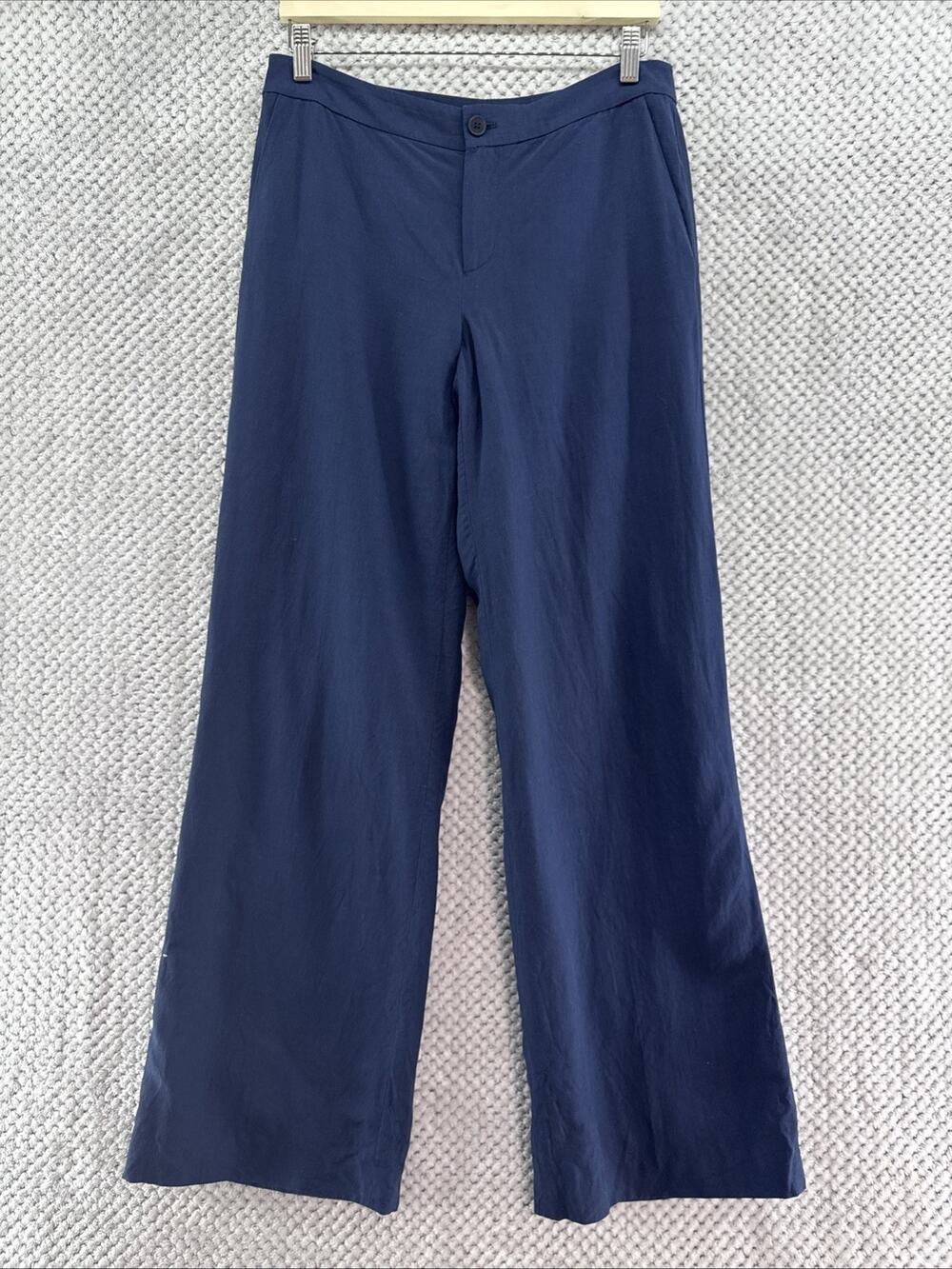 Lauren Ralph Lauren Pants Womens 6 Blue Silk Linen Bootcut High Rise Fully Lined